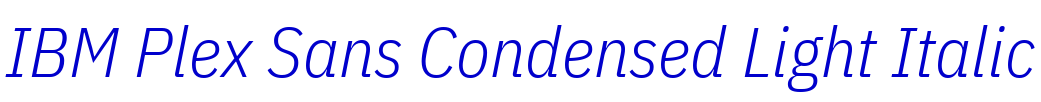 IBM Plex Sans Condensed Light Italic الخط